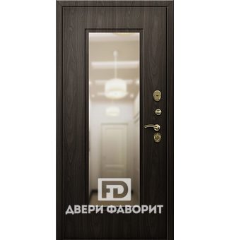 Входная квартирная дверь с зеркалом и раздельной ручкой