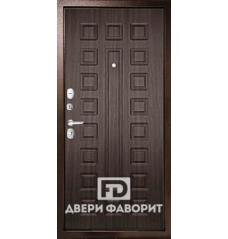 Недорогая дверь с коричневым МДФ