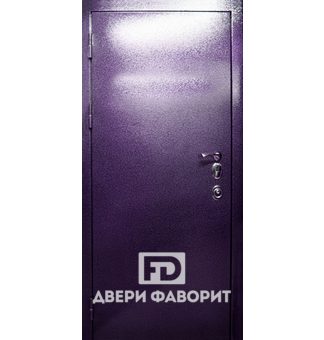 металлическая дверь с порошковым напылением синего оттенка