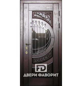 Дверь с зеркалом и ковкой (винорит)