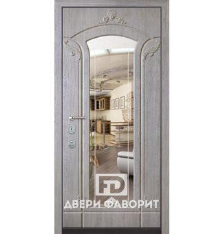 Дверь из металла с зеркалом внутри